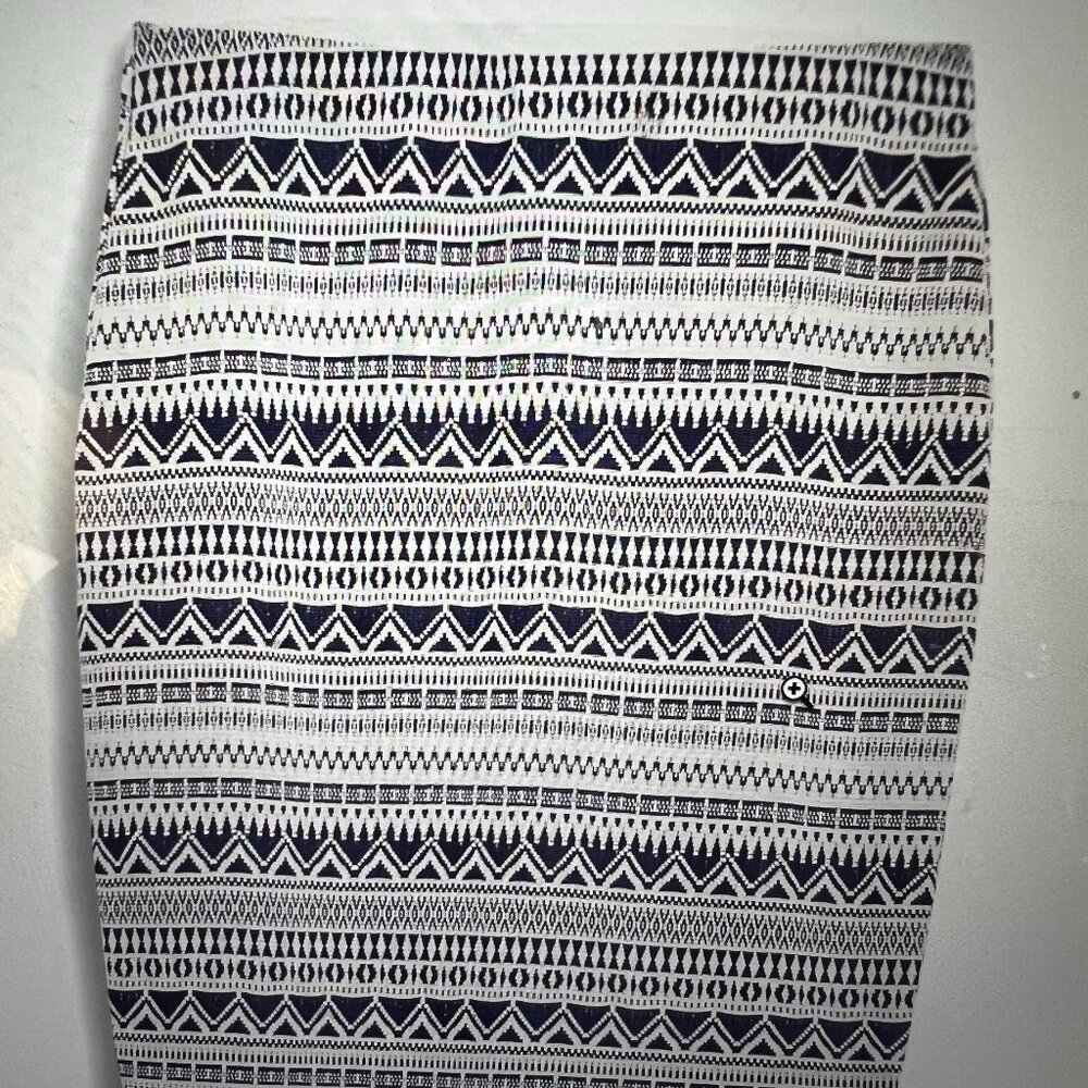 RD Style Black and White Patterned Pencil Skirt